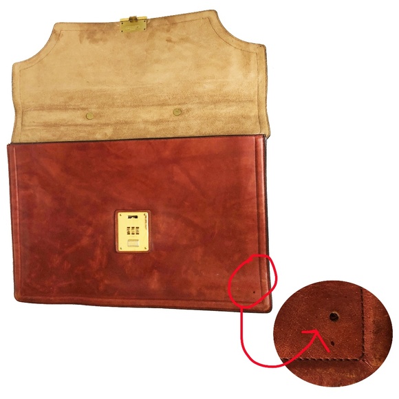 Michael Scott Briefcase English Bridle Leather Business Bag Portfolio Vintage - Picture 7 of 8